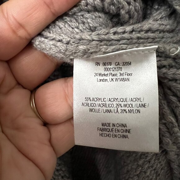 Anthro Nomad Morgan Carper Gray Fringe Sleeveless Side Slit Tunic Sweater M - Picture 5 of 6